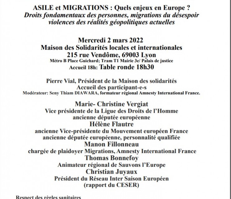 ASILE et MIGRATIONS : Quels enjeux en Europe ?